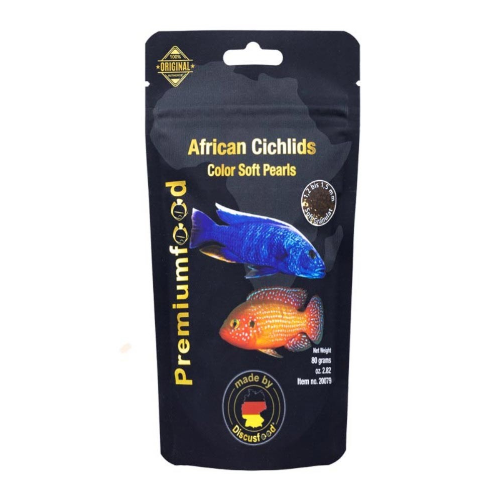 Discusfood - African Cichlid Color Pearls Soft  80g - Mangime Specifico per Ciclidi Africani Incentivante la Colorazione