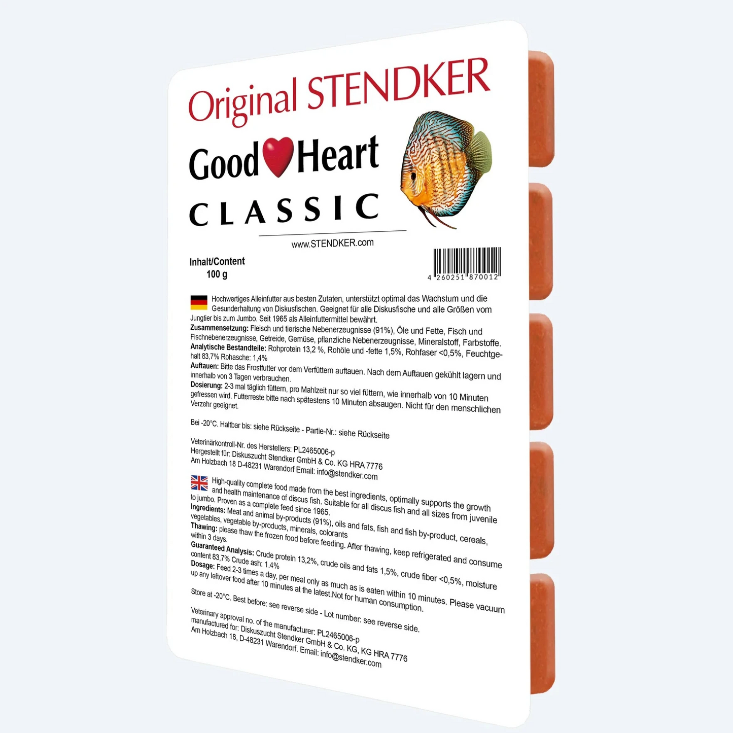 Stendker - Good Heart Classic 100g a cubetti - Pastone congelato per discus