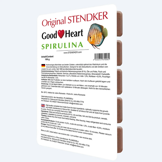 Stendker - Good Heart Spirulina 100g a cubetti - Pastone congelato per discus